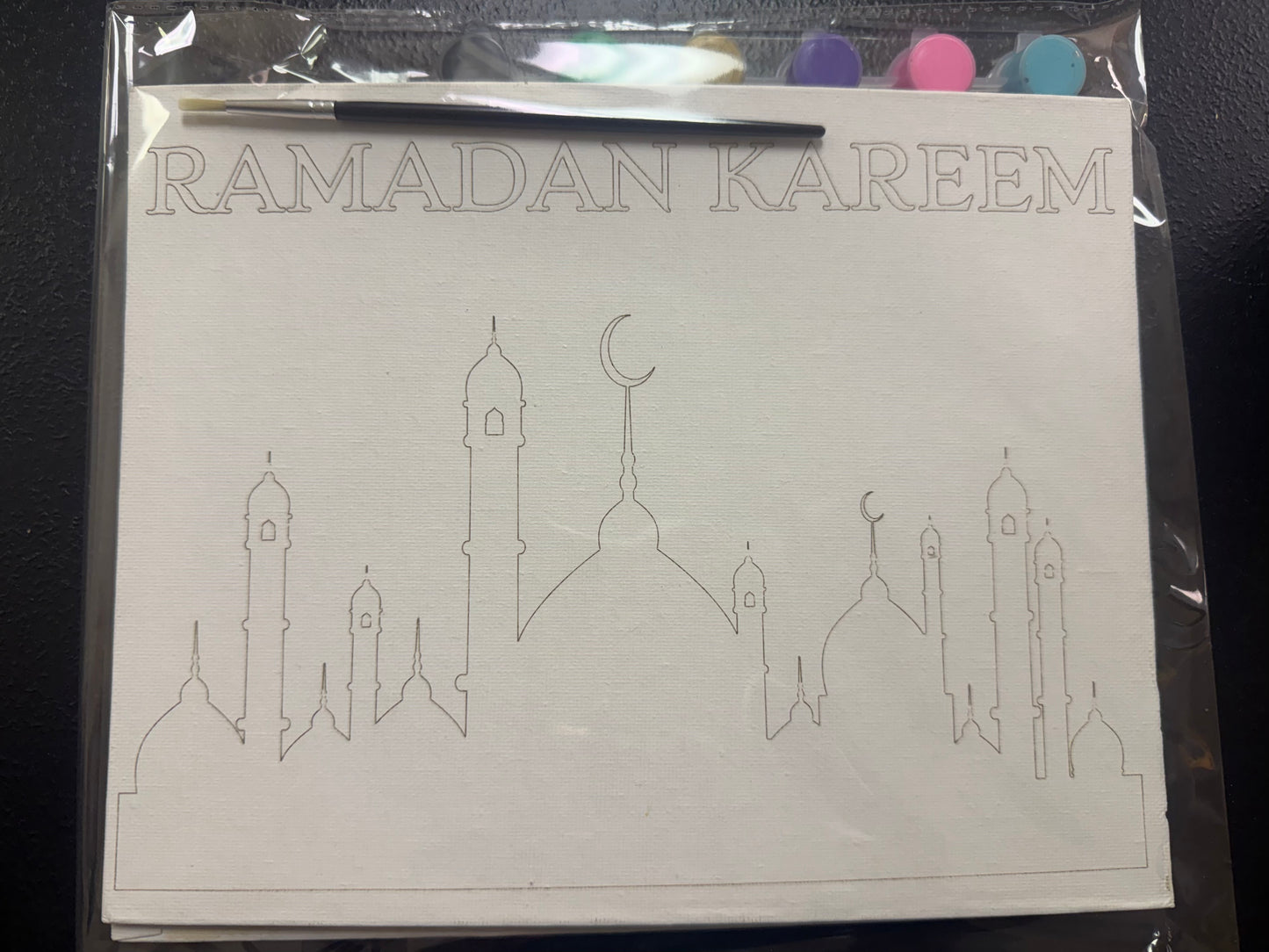 DIY Ramadan Mubarak and Eid Mubarak Painting Canvas