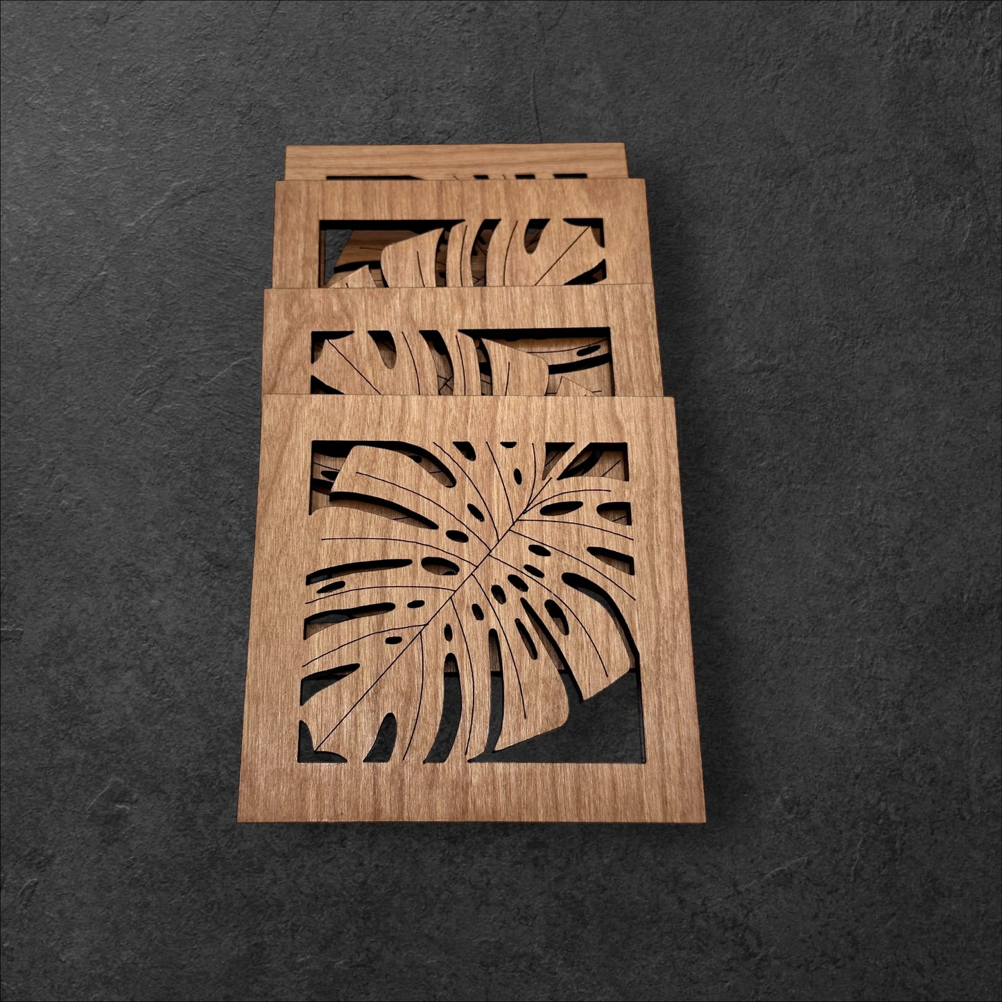 Monstera Leaf Coasters (Set of 4)