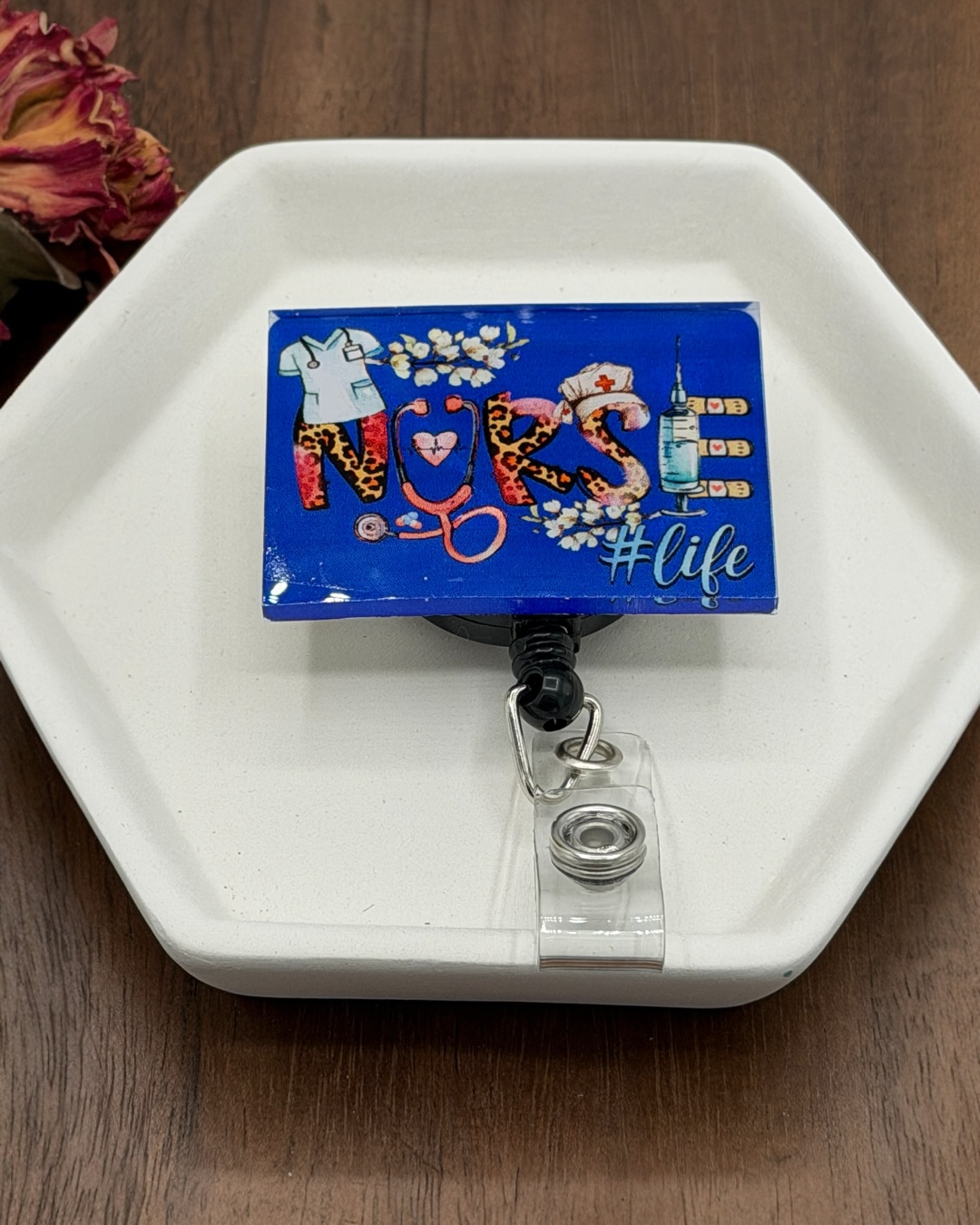 Nurse life badge reel