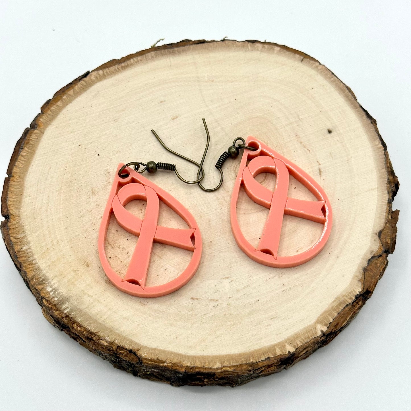Breast cancer awareness earrings