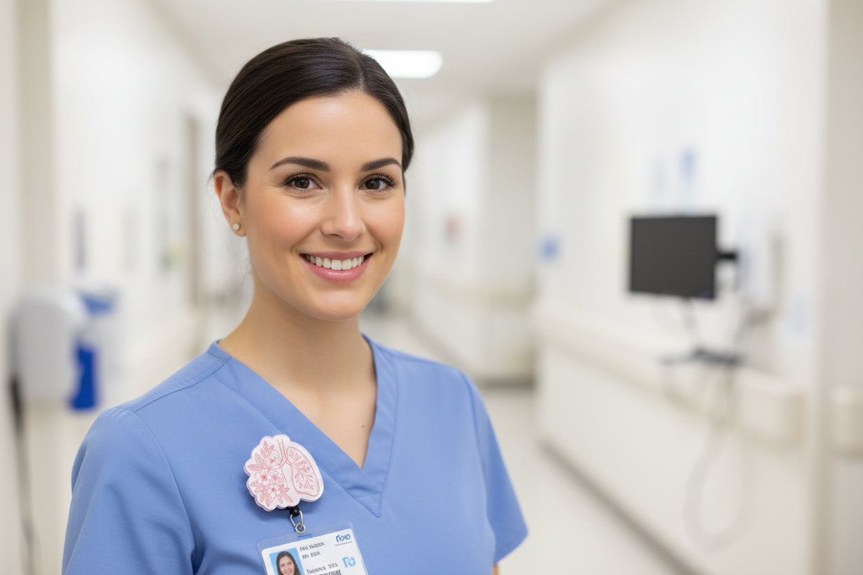 Artistic Lungs Medical Badge Reel