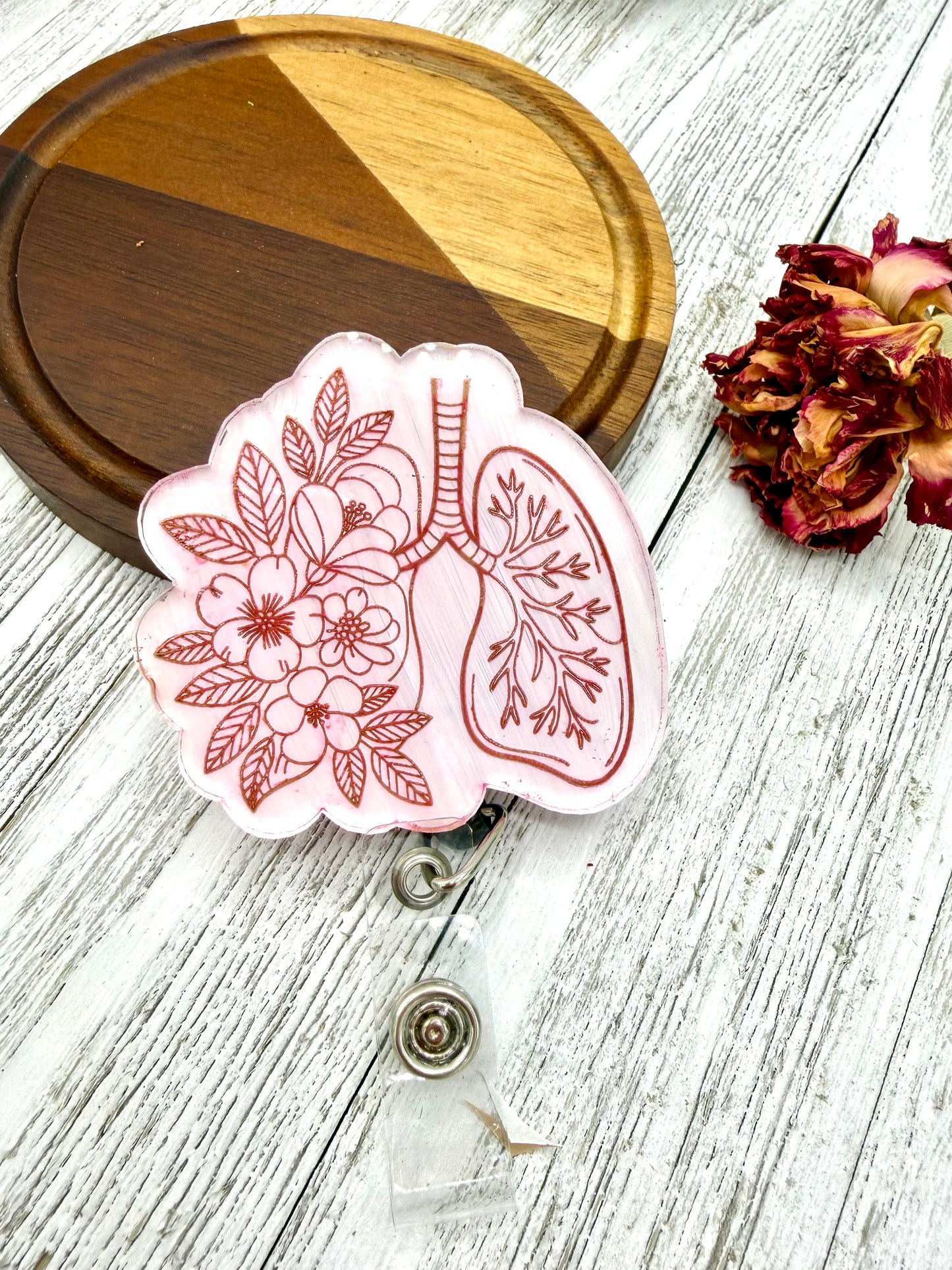 Artistic Lungs Medical Badge Reel