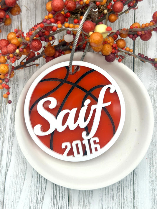 Custom Name Basketball Bag Tag