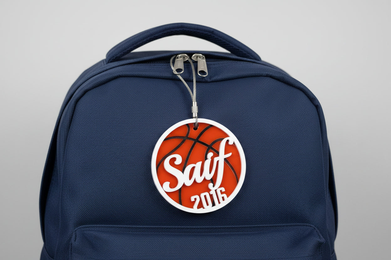 Custom Name Basketball Bag Tag