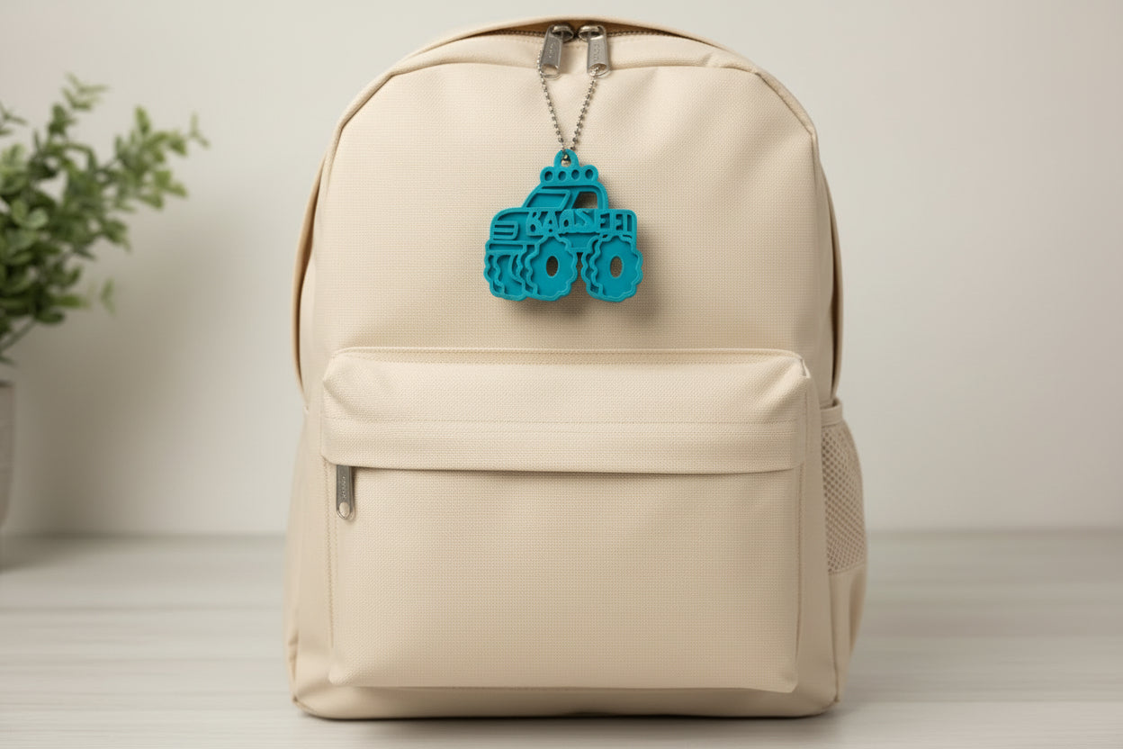 Custom Name Monster Truck Bag Tag