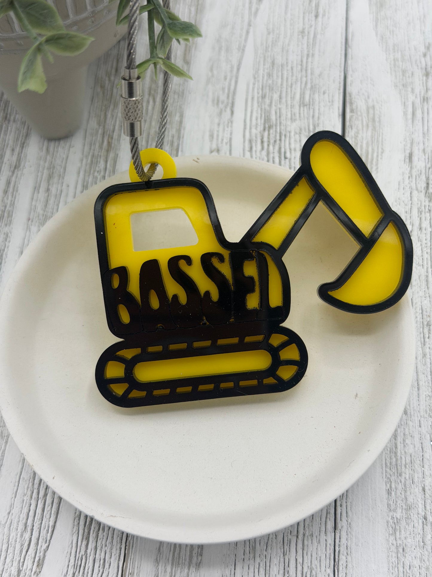 Excavator Name Bag Tag