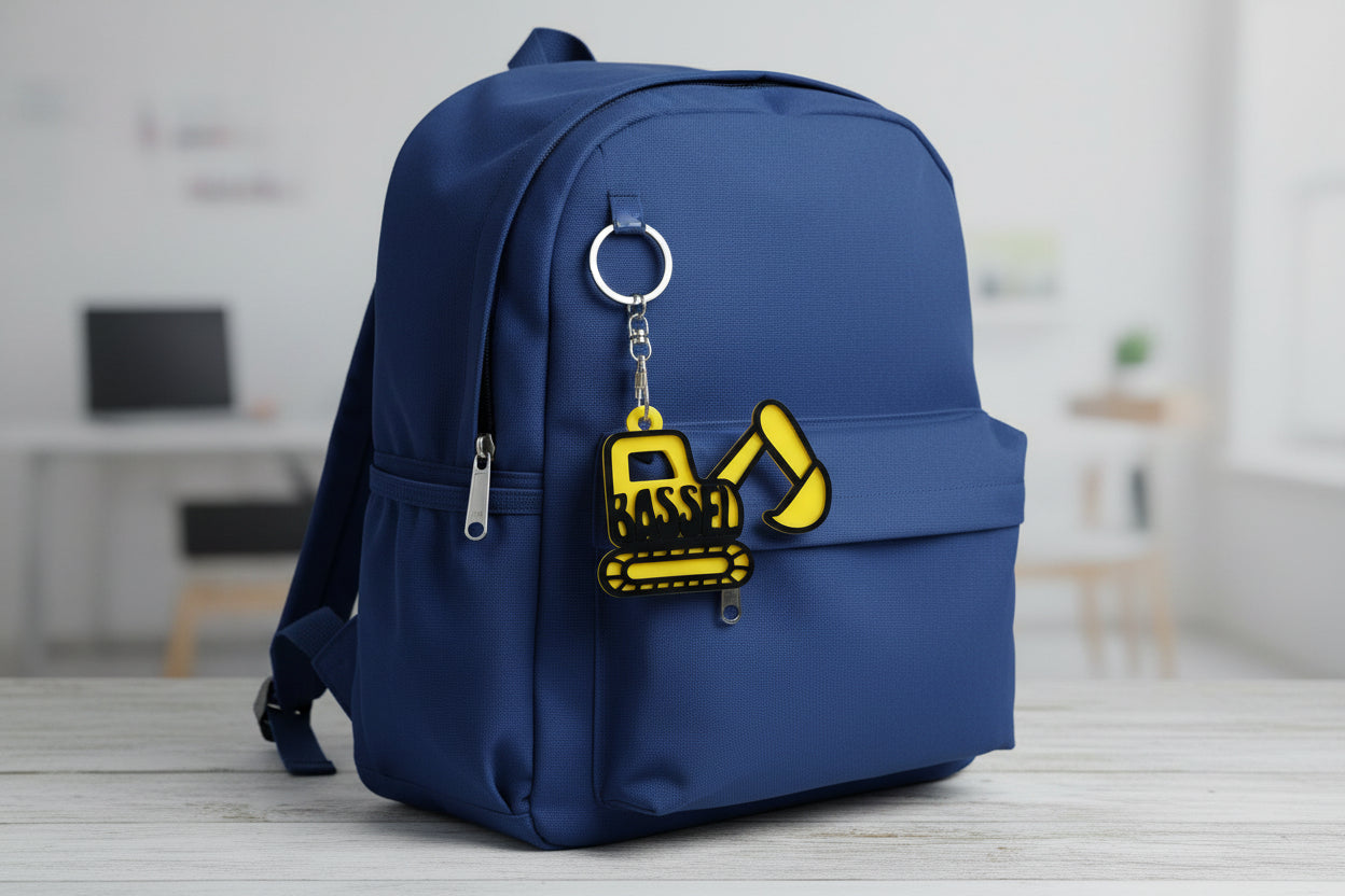 Excavator Name Bag Tag