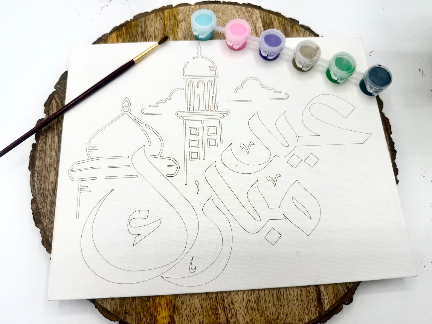 DIY Ramadan Mubarak and  Eid Mubarak Painting Canvas