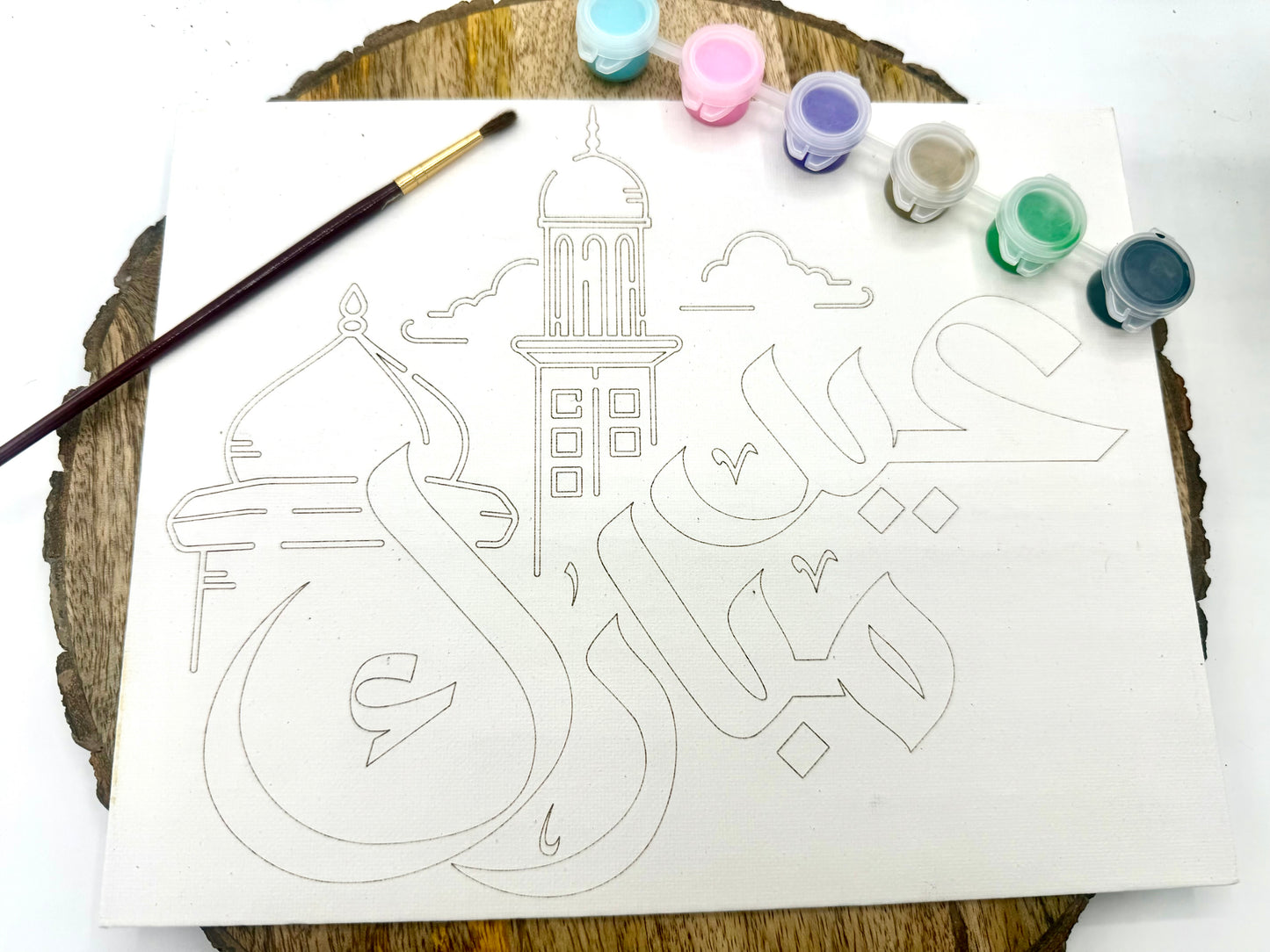 DIY Ramadan Mubarak and  Eid Mubarak Painting Canvas