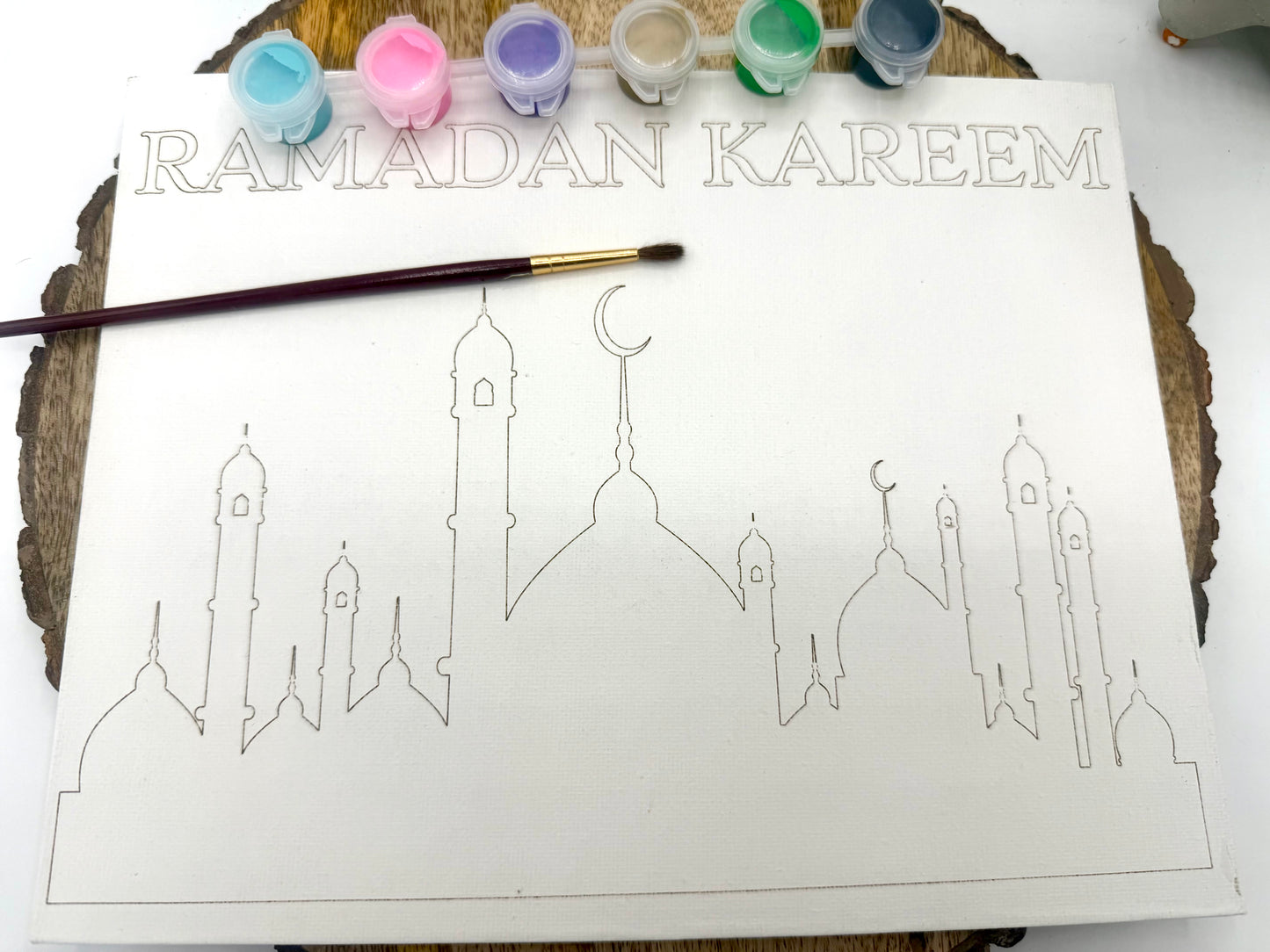 DIY Ramadan Mubarak and  Eid Mubarak Painting Canvas