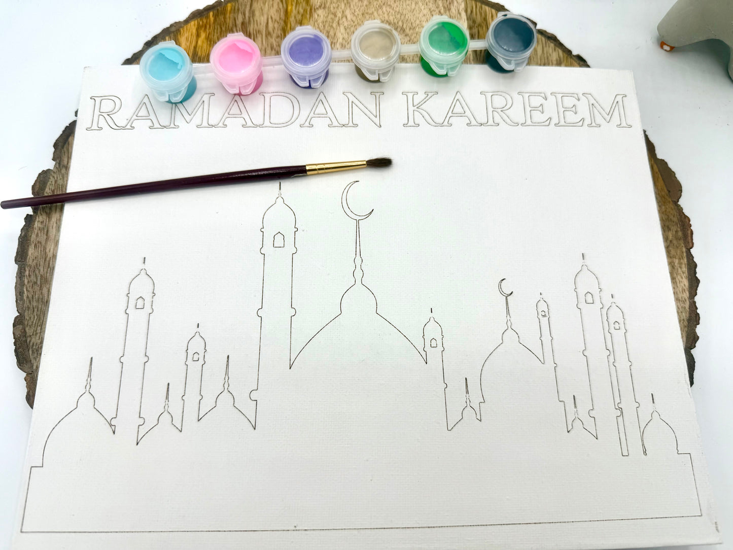 DIY Ramadan Mubarak and  Eid Mubarak Painting Canvas