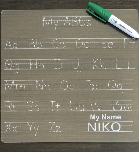 Acrylic Alphabet tracing board with name