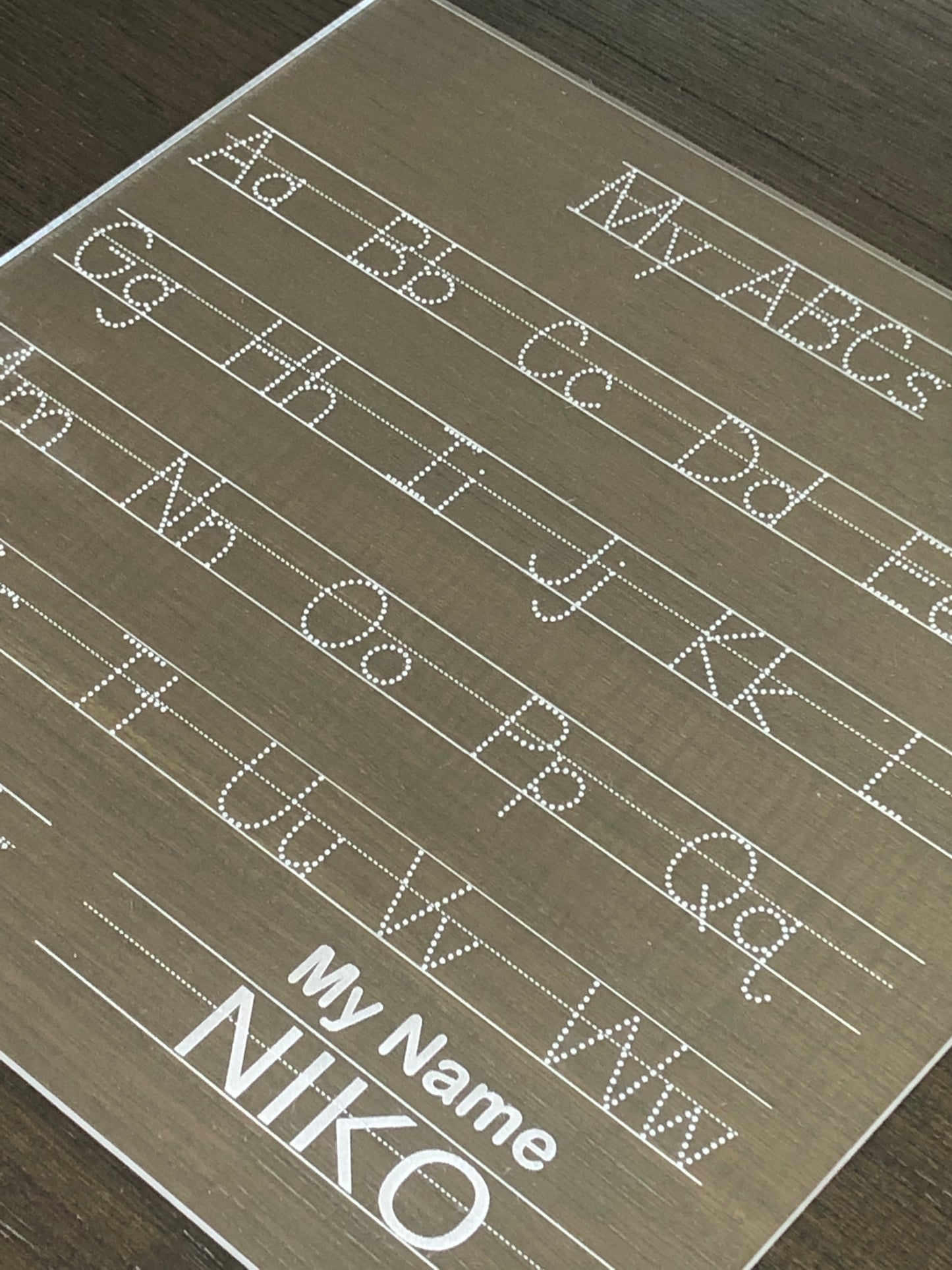 Acrylic Alphabet tracing board with name