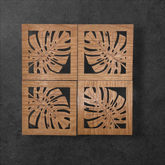 Monstera Leaf Coasters (Set of 4)