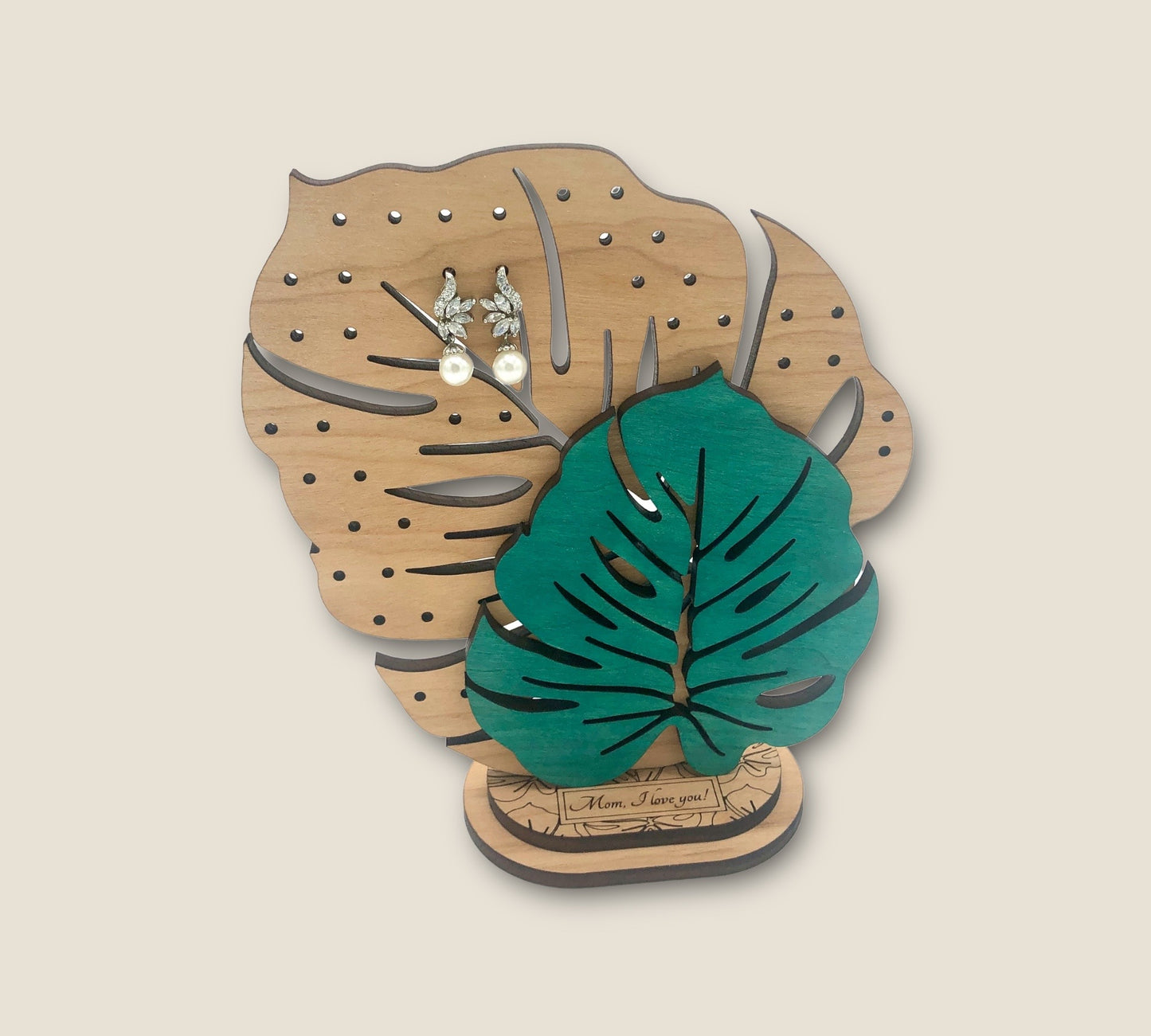 Monstera Wooden Earring Stand