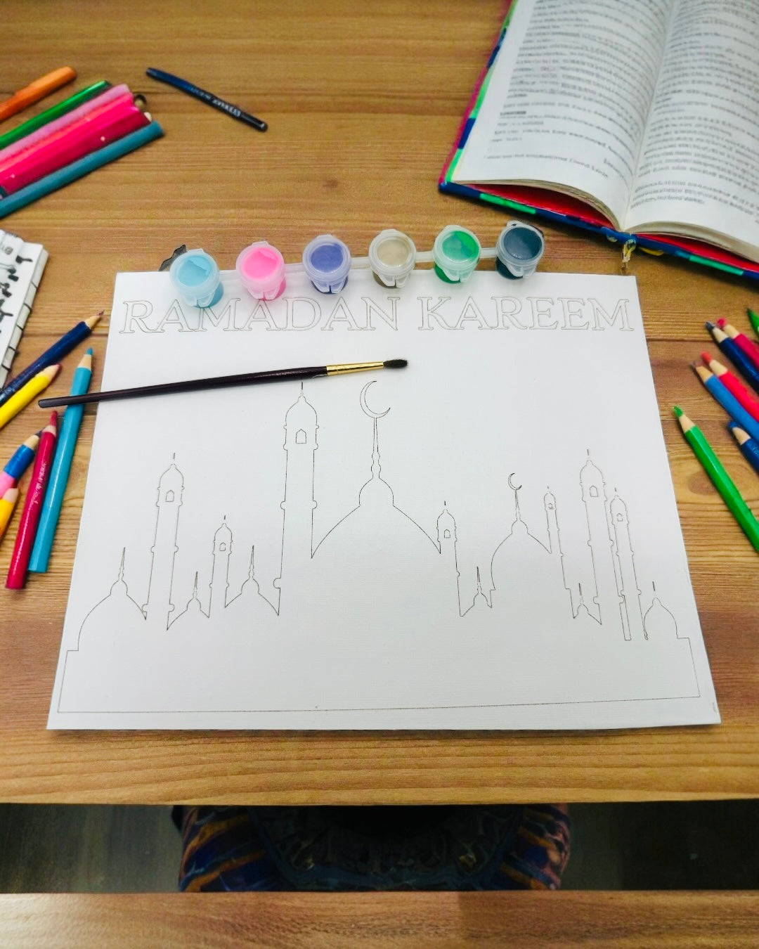 DIY Ramadan Mubarak and  Eid Mubarak Painting Canvas