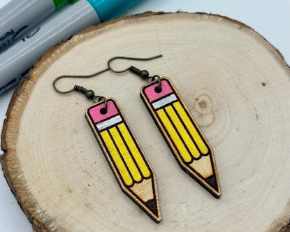 Pencil Dangling Earrings